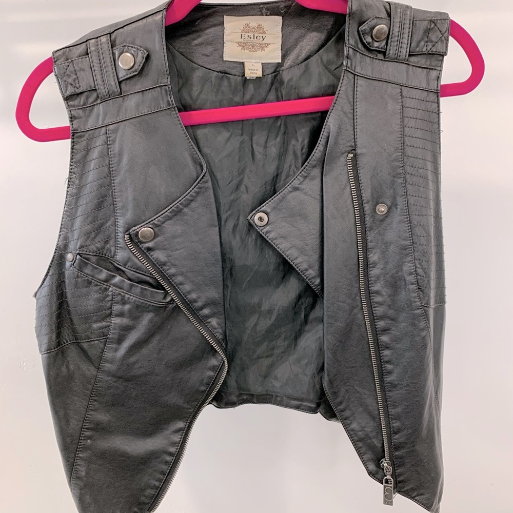 Black Leather Vest